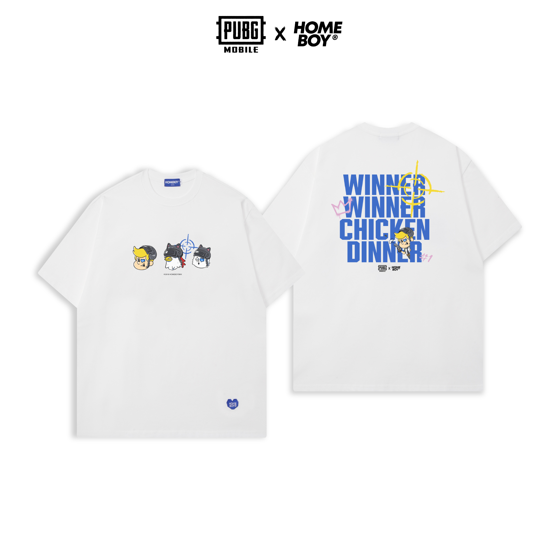 ชื้อสินค้าHOMEBOYครบ 1,990 รับฟรี T-SHIRT Limited Edition PUBGM X HOMEBOY ( สีขาว ) 1 ตัว ราคา 9,999 บาท*ส่งฟรี