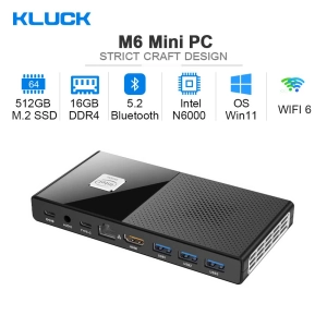 สินค้า ใหม่ M6 Pocket Mini PC มินิพีซ Windows 11 Pro Intel Pentium N6000 Quad Core LPDDR4 SSD 2.4G/5.0G WiFi 6 Blth 5.2 HDMI Type-C 4K 60Hz Pocket Mini Computer รองรับ M.2 SATA SSD Storage Expansion