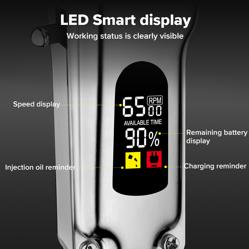 LCD Screen Hair clipper trimmer 100-240V cut electric rechargeable professional powerful cutter hair cutting hine_voghion.com