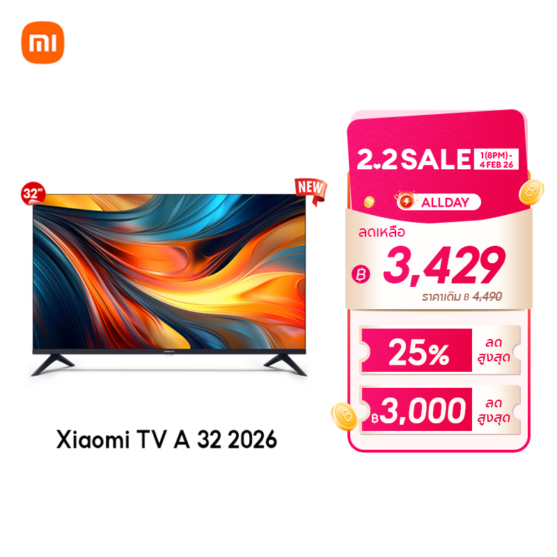Xiaomi Smart Tv a 32/43/55 Hd Google Smart Tv Borderless Design Digital Tv Google Netflix Youtube Dolby Vision ราคา 4,490 บาท*ส่งฟรี