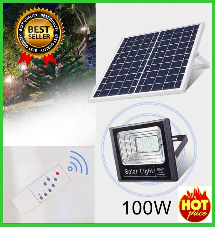 สปอร์ตไลท์โซล่าเชลช์ 100W รับประกัน 1ปี พร้อมแผงโซล่าเชลล์ solar cell  sportlight  กันน้ำ สวย ทนทาน ยอดนิยม สินค้าขายดี สำหรับใช้ภายนอกอาคาร? ทนแดดและกันนำ้กันฝน? อายุการใช้งานยาวนาน? พร้อมใช้งานในชุดอุปกรณ์โดยไม่ต้องต่อแบตตอรี่ให้ยุ่งยาก? ติดตั้งง่าย