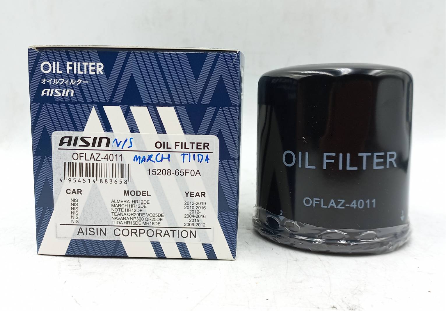 AISIN OFLAZ-4011 กรองน้ำมันเครื่อง NISSAN ALMERA, JUKE , MARCH, PULSAR, SYLPHY, TEANA, TIIDA, X-TRAIL, URVAN, NAVARA OFLAZ-4011 ราคา 130 บาท*ส่งฟรี