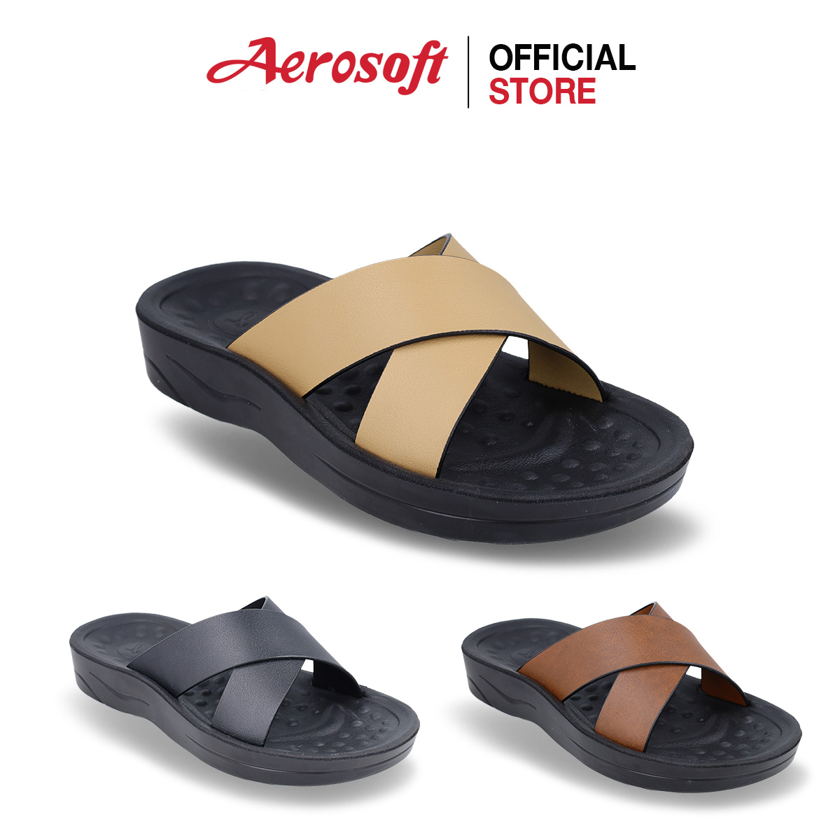 Aerosoft รองเท้าแตะสวมรุ่น SM3032 รองเท้าสุขภาพ เบานุ่มสบาย ลดปวดเท้า ราคา 650 บาท*ส่งฟรี