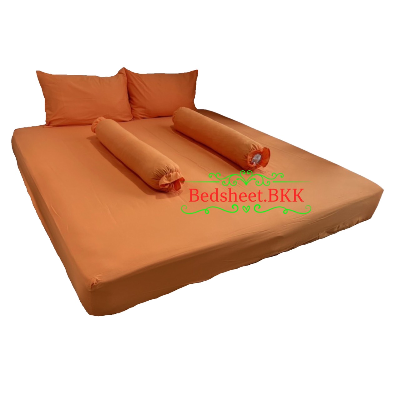มุมมองเพิ่มเติมเกี่ยวกับ Bedsheet.BKK ผ้าปูที่นอน รวม5ฟุต ⭐️5ชิ้น Fitted Sheet Queen 5Piece เนื้อผ้านิ่ม ไม่ร้อน รหัส2365.