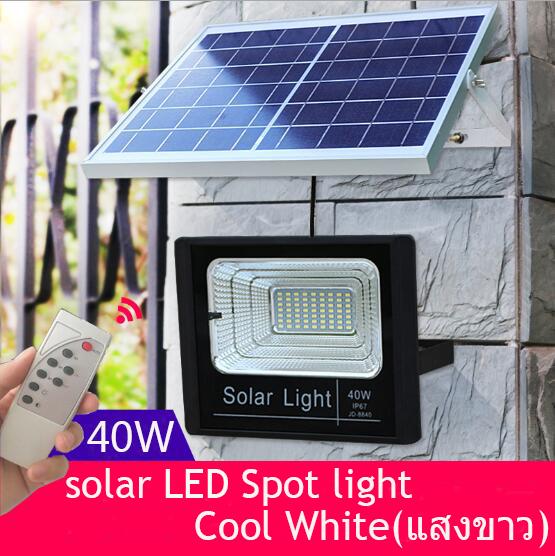 สปอร์ตไลท์ โซล่าเซลล์ 40W แท้จาก JD รุ่น JD-8840 แสงขาว Floodlight ฟลัดไลท์ Spot Light Solar cell 40 วัตต์ โคมเพชร โคมไฟสวน โคมไฟถนน โคมไฟโรงรถ โคมไฟพลังงานแสงอาทิตย์ แผงโซล่าร์ รีโมท รุ่นใหม่