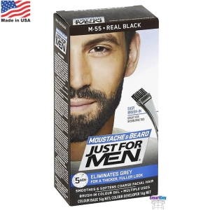 สินค้า Just For Men Moustache & Beard M55 Real Black 14g. ครีมเปลี่ยนสีหนวดเคราคิ้วสำหรับผู้ชาย สินค้านำเข้าจากสหรัฐอเมริกา สีดำธรรมชาติ