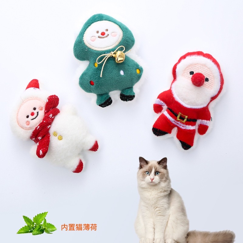 Cat Station พร้อมส่ง ตุ๊กตาแคทนิป คริสต์มาส แคทนิป ของเล่นแมว แคทนิป 8CM ขนนุ่ม กลิ่นหอมชื่นใจ ช่วยขัดฟัน ราคา 59 บาท*ส่งฟรี