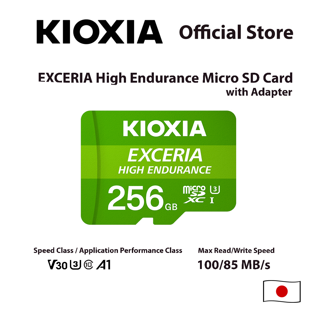 Kioxia Exceria High Endurance Microsd R100/W85 with Sd Adapter - 256Gb ราคา 3,380 บาท*ส่งฟรี