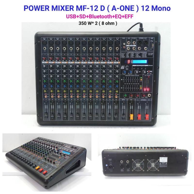 New เพาเวอร์มิกซ์ A-One Power mixer ขยายเสียง รุ่น MF-12D 12 ช่อง (บลูทูธ) จัดส่งฟรี เก็บเงินปลายทางได้ ราคา 9,900 บาท*ส่งฟรี