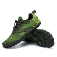 Saguaro Free I รองเท้า barefoot หน้ากว้าง ผ้าทอ Flyknit สีเขียว