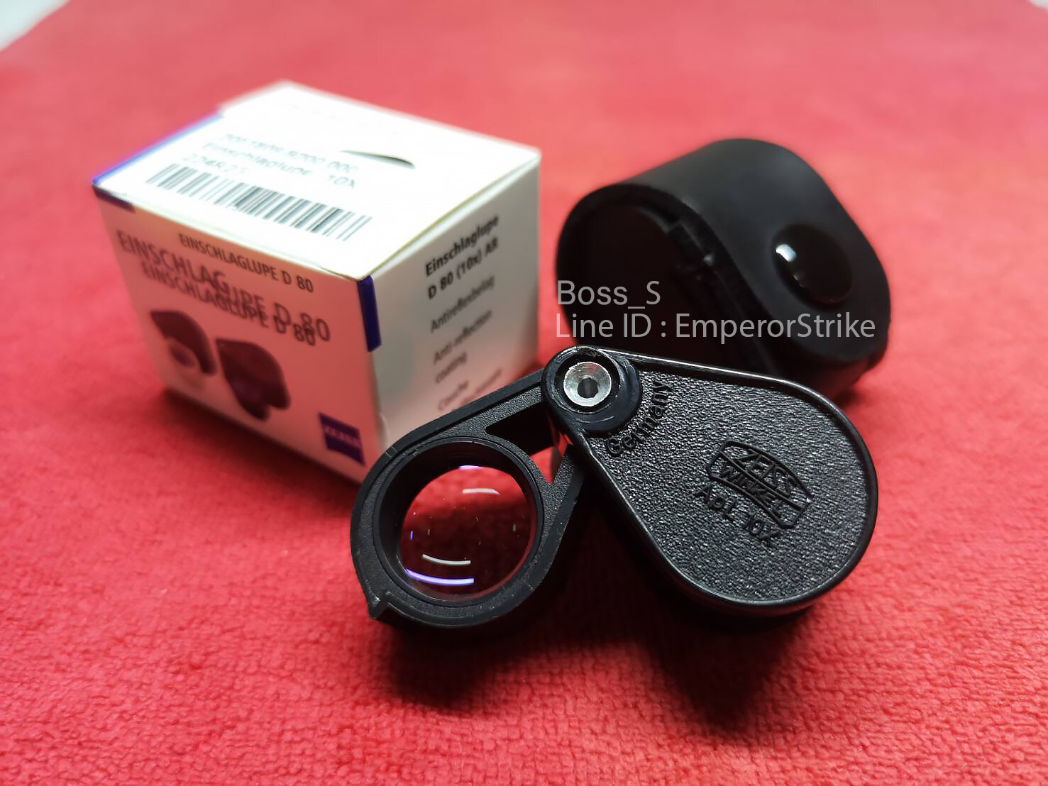 กล้องส่องพระ/ส่องเพชร​ ​มืออาชีพ​ Zeiss​ winkel​ D80 Triplet Lens Made In bararus สีดำทมิฬ​ 10x18mm เลนส์แก้ว 3ชั้นมัลติโค๊ตสีฟ้าตัดแสง​ ฟรีซองหนังตรงรุ่น ราคา 780 บาท*ส่งฟรี