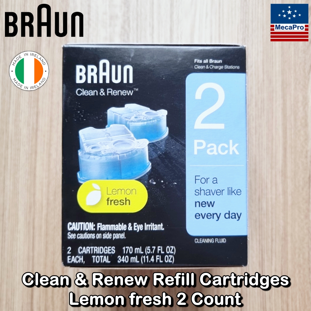 Braun ® Clean & Renew Refill Cartridges Lemon Fresh 2, 3, 4, 6 Count Refill Cartridges, Cleaning Solution Shaver ราคา 1,595 บาท*ส่งฟรี