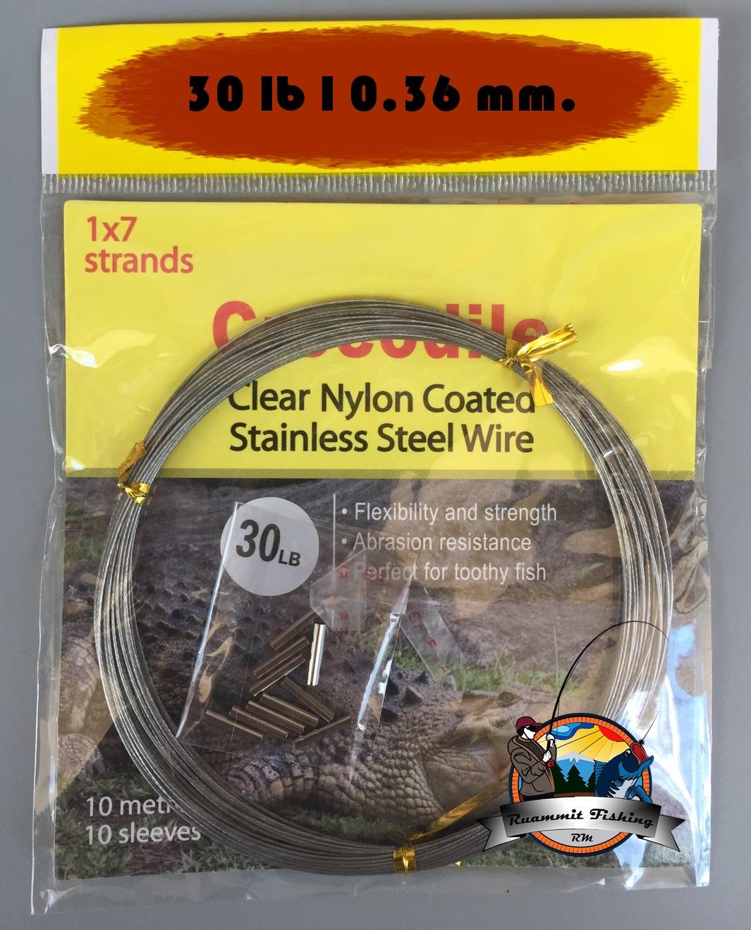 สายสลิงจระเข้ Crocodile Clear Nylon Coated Stainless Steel Wire 1x7 strands