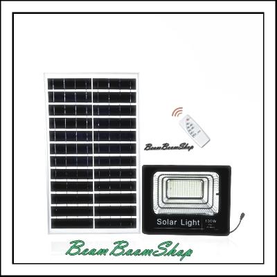 ไฟสปอร์ตไลท์ LED 100W JD-8800 แสงสีขาว Spotlight Led  พร้อมรีโมท และ Solar Cell สปอตไลท์ SOLAR LIGHT