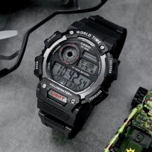 สินค้า นาฬิกา Casio รุ่น AE-1400WH-1A และ AE-1400WH-9A นาฬิกาข้อมือผู้ชายดิจิตอล สายเรซิ่น กันน้ำ 100 เมตร-ของแท้ 100% รับประกันสินค้า 1 ปีเต็ม