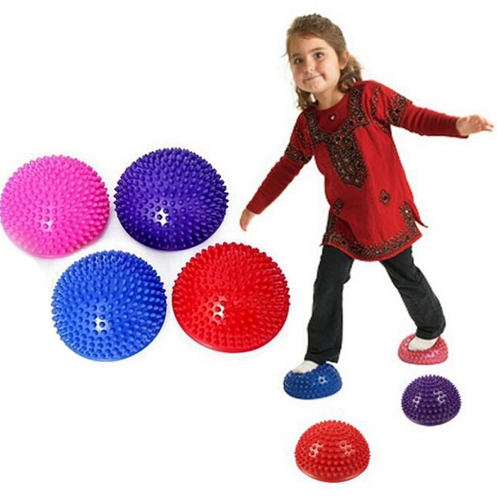 ปั๊มเด็กSensoryนวดครึ่งอุปกรณ์ออกกำลังกายเด็กของเล่นแบบทรงตัวHemisphereที่เหยียบเท้าลูกบอลโยคะ