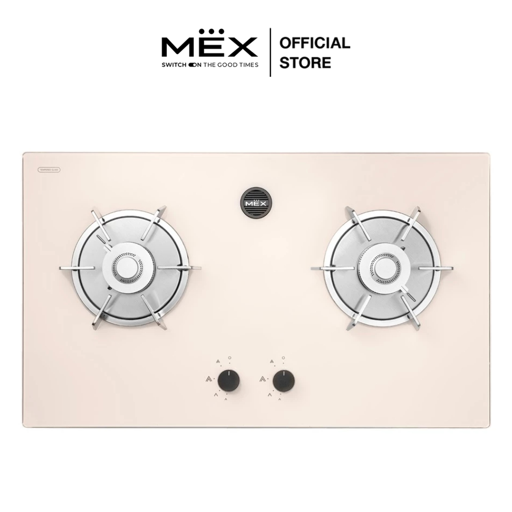 (NEW) MEX รุ่น V626CR เตาแก๊สฐานกระจก Tempered Glass ขนาด 78 ซม. (สีครีม) ราคา 10,900 บาท*ส่งฟรี