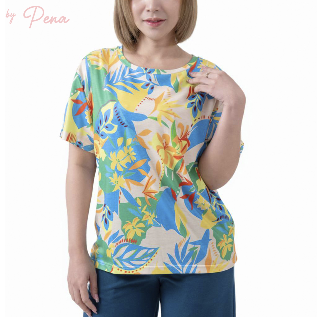 By Pena เสื้อยืดผู้หญิงคอกลม ผ้าพิมพ์ลาย รุ่น BPTS032501 ราคา 290 บาท*ส่งฟรี