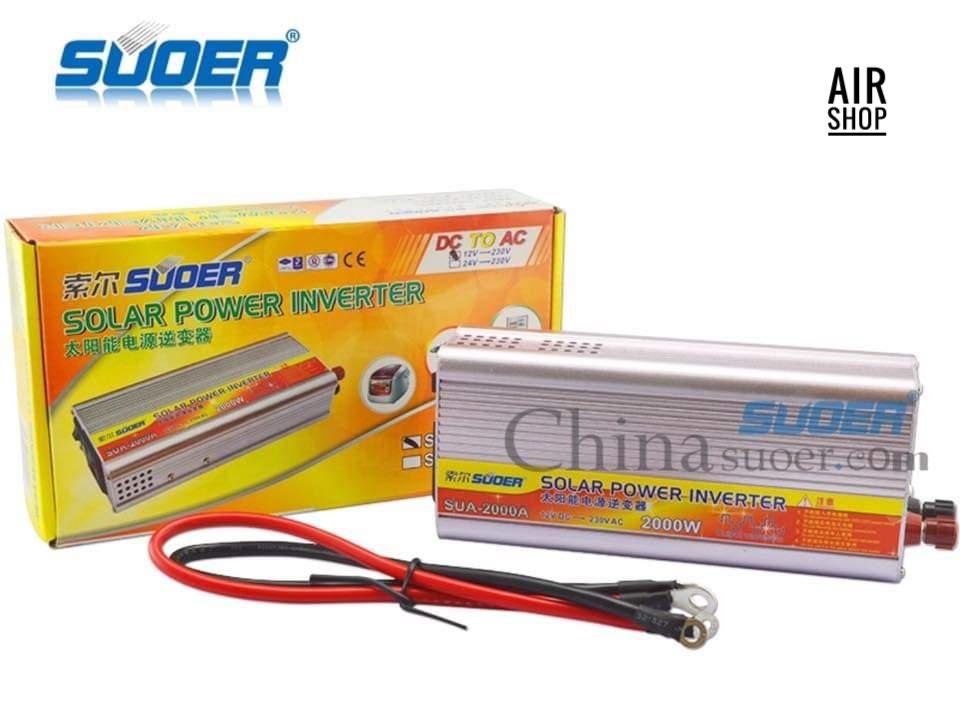 SUOERอินเวอร์เตอร์ SUA-2000A 2000W DC 12V to AC 220V Solar Power Inverter w / USB Port - Silver