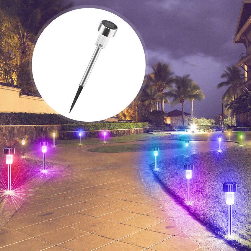 Solar LED ไฟปักสนามพลังงานแสงอาทิตย์ คละสี 4 ต้น (โทนแสงสีเขียว/สีฟ้า/สีแดง/สีขาว สีละ1)