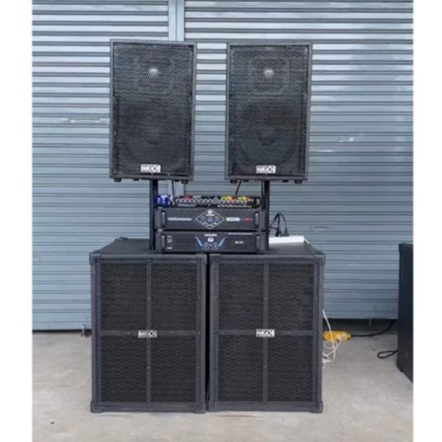 ชุดลำโพง กลางเเจ้ง ระบบ Stereo ชุดเครื่องเสียงกลางแจ้ง 2x2 เบส15 กลาง12 ออเดอร์ 6 / BV ครบชุดพร้อมฟัง แถมฟรีสายและเสา ราคา 22,900 บาท*ส่งฟรี