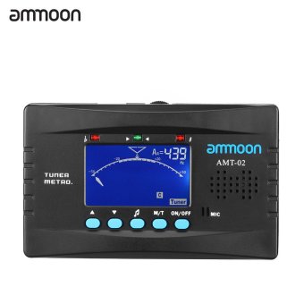 ammoon AMT-02 3ใน1เครื่องเครื่องเสียงดิจิตอลอิเล็กทรอนิกส์พร้อมทั้งตัดแบบหน้าจอ lcdปรับไมค์สำหรับกีต้าร์เบสไวโอลินพิณรงค์