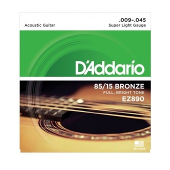 Daddario สายกีตาร์โปร่ง EZ890 Super Light .009-.045 Daddario สายกีตาร์โปร่ง EZ890 Super Light .009-.045