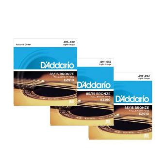 D'addario สายกีตาร์โปร่ง 3 ชุด รุ่น EZ-910 D'addario สายกีตาร์โปร่ง 3 ชุด รุ่น EZ-910