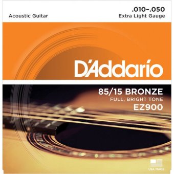 D'Addario สายชุดกีตาร์โปร่ง 85/15 Bronze Light No.010-050 EXTRA LIGHT GRUGE รุ่น EZ900 D'Addario สายชุดกีตาร์โปร่ง 85/15 Bronze Light No.010-050 EXTRA LIGHT GRUGE รุ่น EZ900