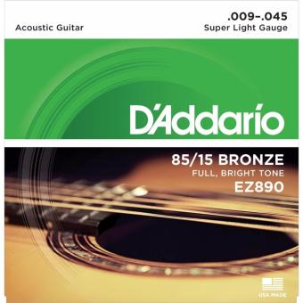 D'Addario USA. สายชุดกีตาร์โปร่ง D'Addario 85/15 Bronze Light No 009-.045 SUPER LIGHT GRUGE รุ่น EZ890 D'Addario USA. สายชุดกีตาร์โปร่ง D'Addario 85/15 Bronze Light No 009-.045 SUPER LIGHT GRUGE รุ่น EZ890