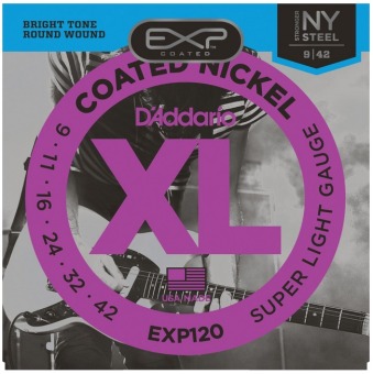 D'Addario สายกีต้าร์ไฟฟ้าแบบเคลือบ Nickel รุ่น 09-42 EXP-120 D'Addario สายกีต้าร์ไฟฟ้าแบบเคลือบ Nickel รุ่น 09-42 EXP-120