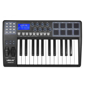 PANDA25 25 กุญแจอุลแบบพกพาเชื่อมต่อ usb midi คีย์บอร์ด 8แผ่นกลองควบคุมด้วยสายยูเอสบี PANDA25 25 กุญแจอุลแบบพกพาเชื่อมต่อ usb midi คีย์บอร์ด 8แผ่นกลองควบคุมด้วยสายยูเอสบี