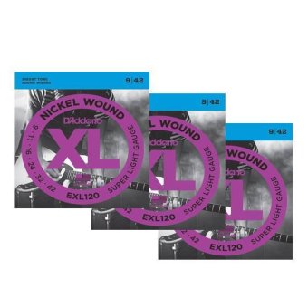 D'addario สายกีตาร์ไฟฟ้า 3 ชุด รุ่น EXL-120 D'addario สายกีตาร์ไฟฟ้า 3 ชุด รุ่น EXL-120