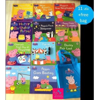 Baby Wardrobe ชุดหนังสือเด็ก Peppa pig fun reading set เซทนี้มี 11 เล่ม พร้อมกระเป๋า Peppa สีฟ้า Baby Wardrobe ชุดหนังสือเด็ก Peppa pig fun reading set เซทนี้มี 11 เล่ม พร้อมกระเป๋า Peppa สีฟ้า