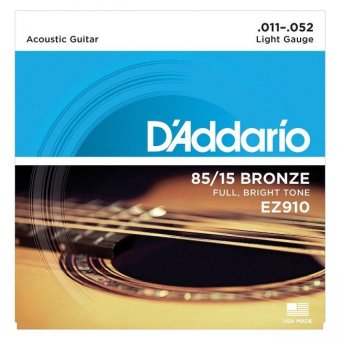 D'Addario สายกีต้าร์โปร่ง รุ่นEZ910 Light .11-.52 (1ชุด) D'Addario สายกีต้าร์โปร่ง รุ่นEZ910 Light .11-.52 (1ชุด)