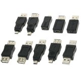 10 ชิ้น ATG F/เอ็ม USB ชายหญิงไมโคร USB มินิตัวแปลงอะแดปเตอร์