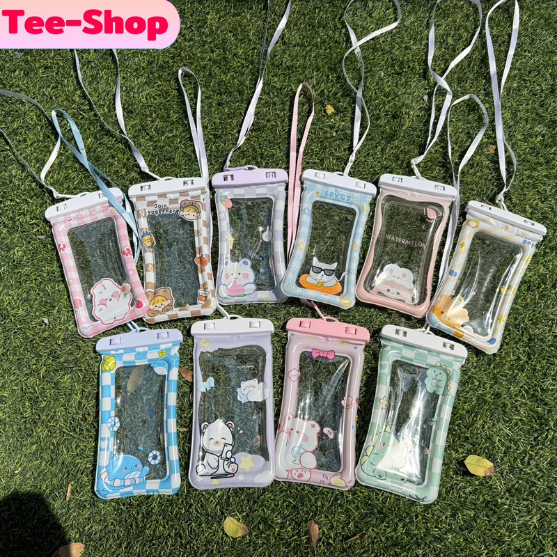 รุ่นใหม่ ซองใส่โทรศัพท์กันน้ำ ซองมือถือกันน้ำฟองทราย แถมสายห้อยคอ กันน้ํา กันกระแทก ลายการ์ตูน สําหรับว่ายน้ํา สงกรานต์ ราคา 14 บาท*ส่งฟรี