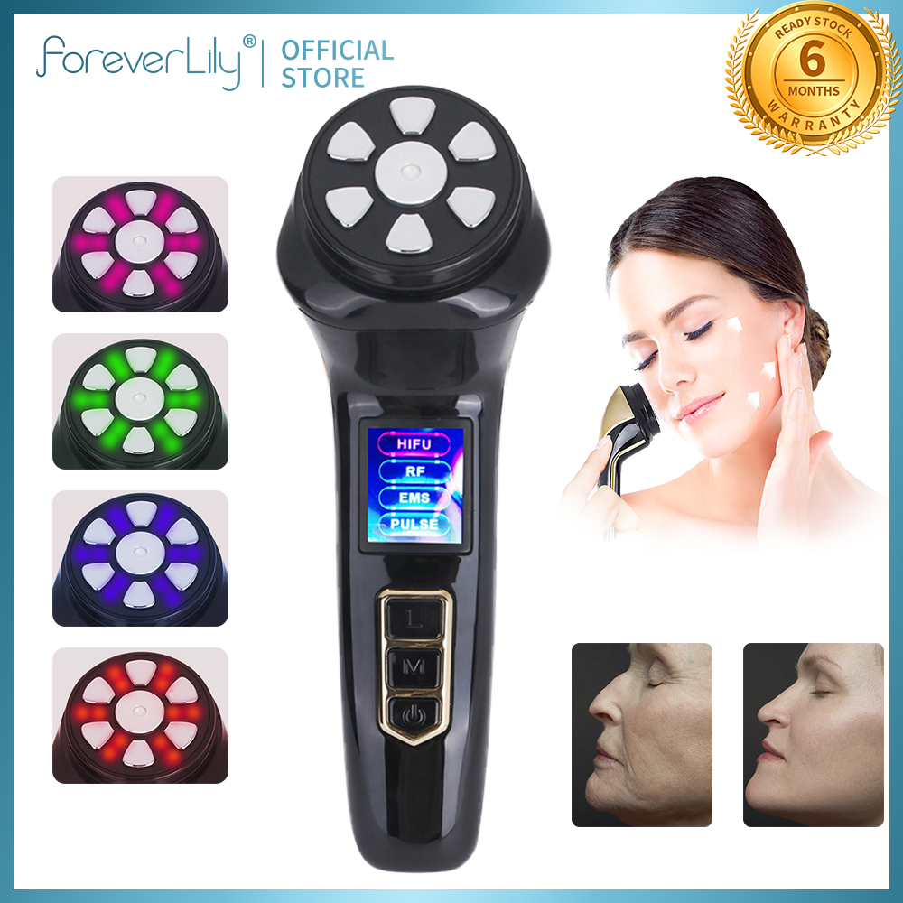 foreverlily 4-in-1 HIFU 3.0 Ultrasonic RF Instrument V-face Lift Fade Fine Lines Regain Vitality Skin Care Device ราคา 1,750 บาท*ส่งฟรี