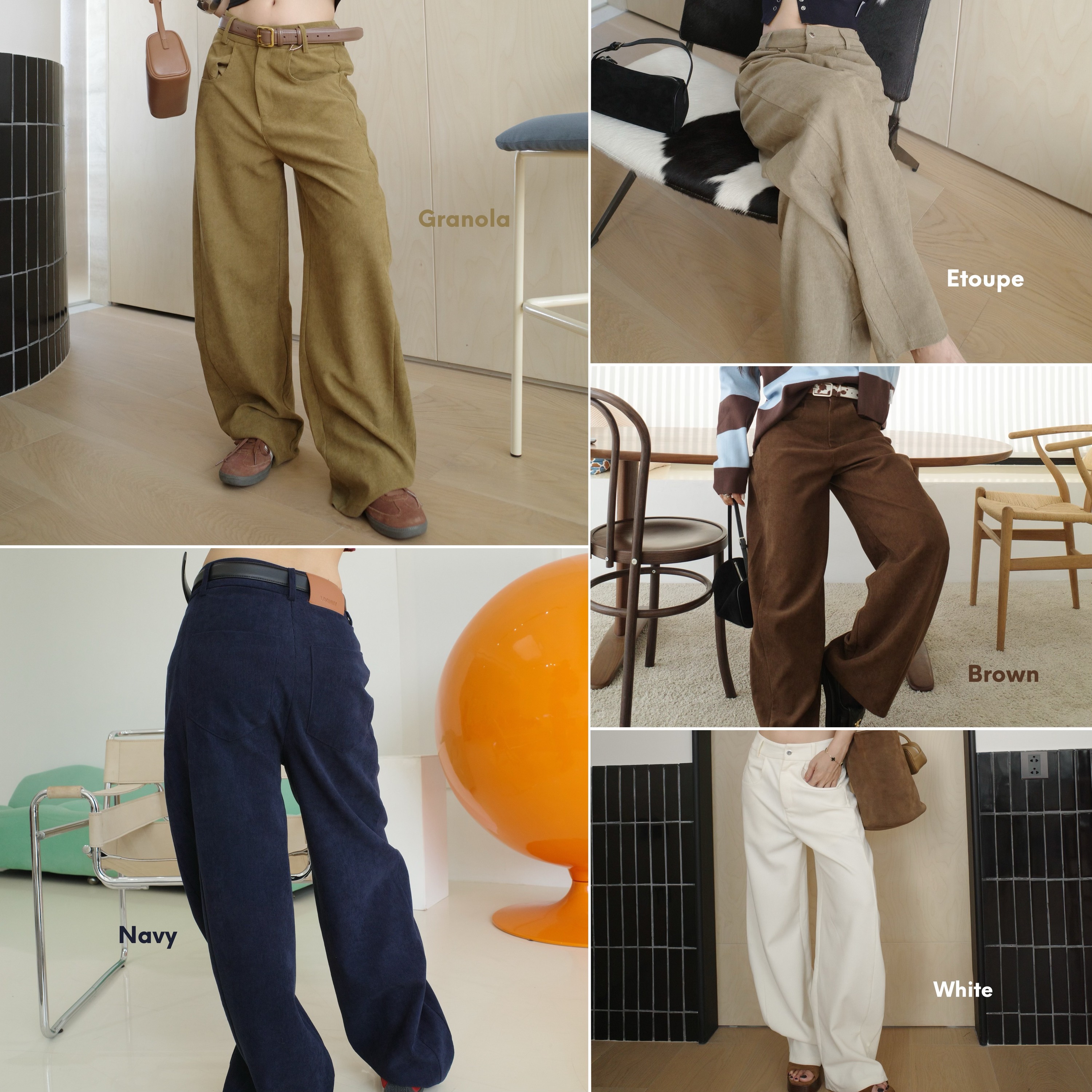 Loonnystore - Brooklyn - กางเกงขายาวผ้าลูกฟูก ราคา 590 บาท*ส่งฟรี