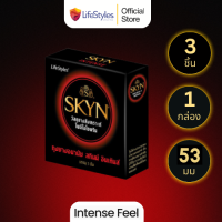 LifeStyles Skyn Intense ถุงยางอนามัย ผิวมีปุ่ม ผลิตจากยางสังเคราะ ขนาด 53 มม.บรรจุ 1 กล่อง (3 ชิ้น)