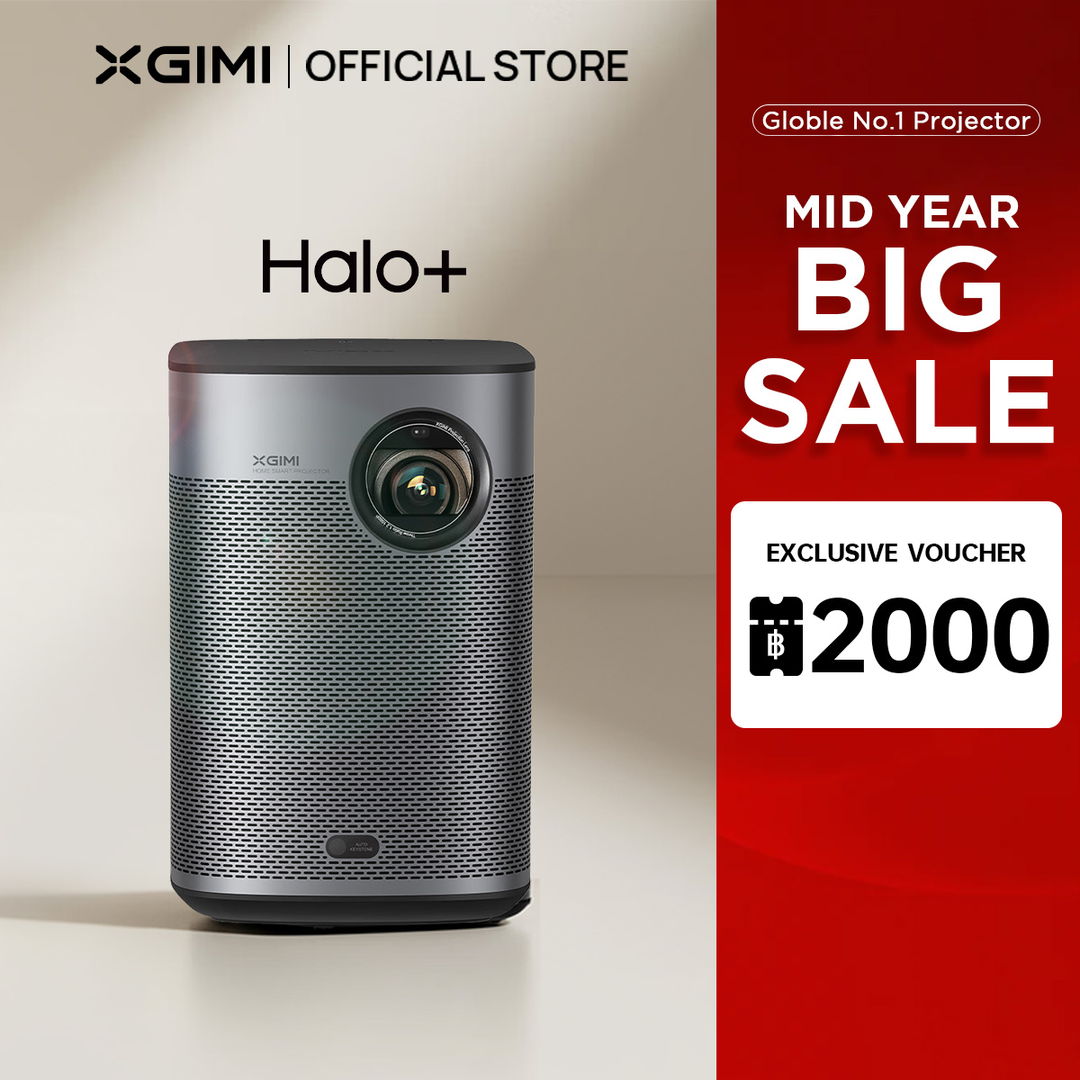 XGIMI Halo+ Projector โปรเจคเตอร์แบบพกพา 1080P เทคโนโลยี DLP แก้ไขภาพบิดเบี้ยวอัตโนมัติ Andriod TV ลำโพงHarman Kardon คุณภาพเสียงDolby ราคา 34,999 บาท*ส่งฟรี