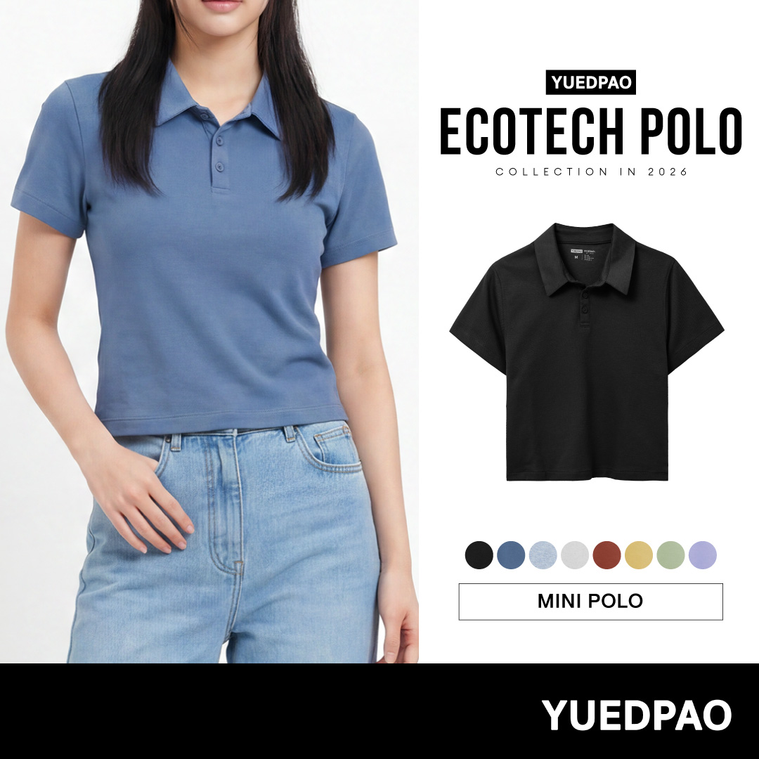 Yuedpao Ecotech Re-Wild Mini Polo, Women's Mini Polo Shirt, Thick Fabric, Beautiful Shape, Good Ventilation, Hard to Wrinkle, Easy to Iron, Recycled Shirt (8 Colors) ราคา 350 บาท*ส่งฟรี