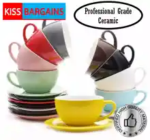 ภาพขนาดย่อของภาพหน้าปกสินค้าถ้วยกาแฟ ชุดแก้ว คาปูชิโน่ อเมริกาโน่ ชุดถ้วฝนย ชาเซรามิก คุณภาพ เกรด เอ Cappuccino Americano coffee tea cup quality ceramic จากร้าน Kissbargains บน Lazada