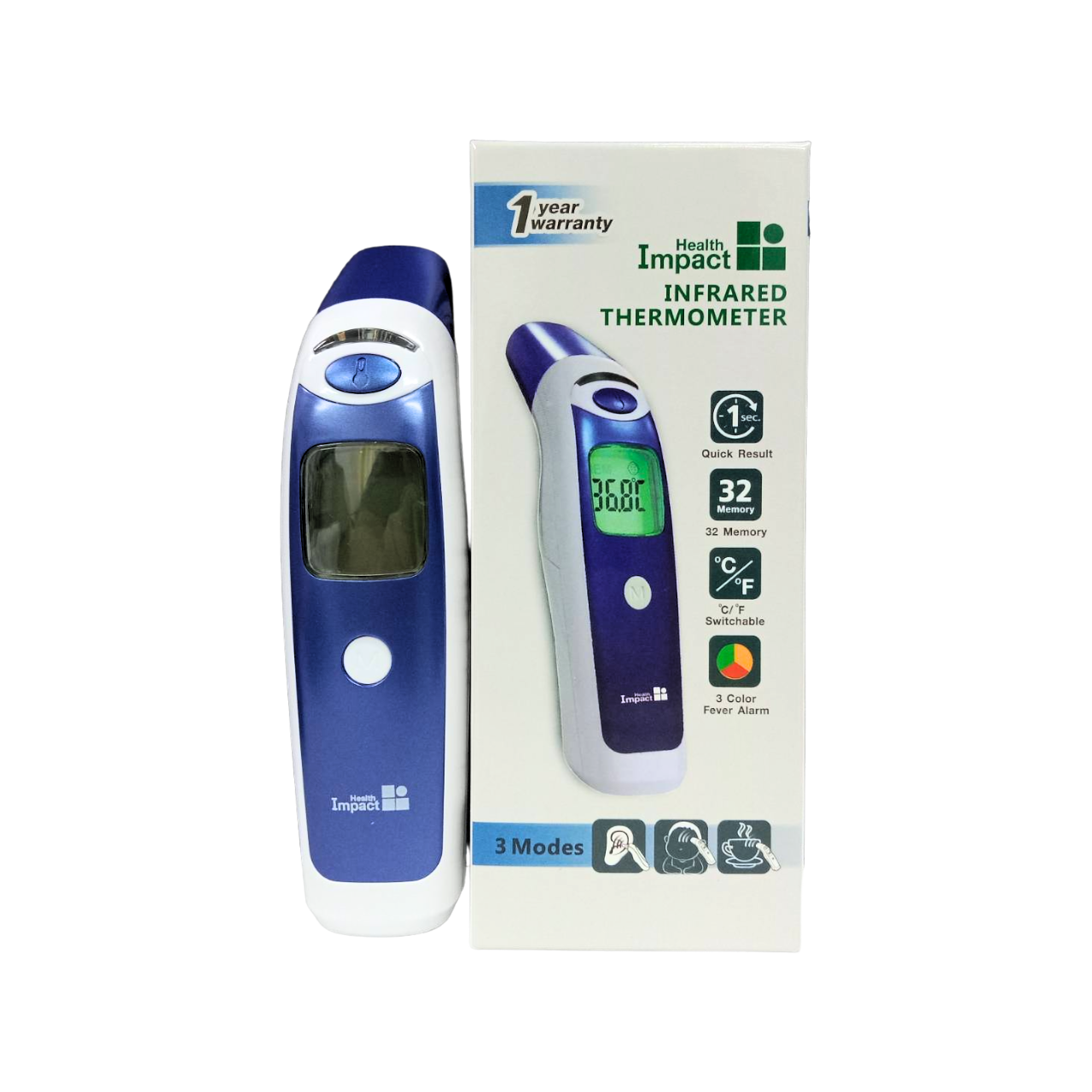 HEALTH IMPACT INFRARED 3MODES MDI161 เครื่องวัดอุณหภูมิร่างกาย (หน้าผาก/หู /สิ่งของ) ราคา 645 บาท*ส่งฟรี