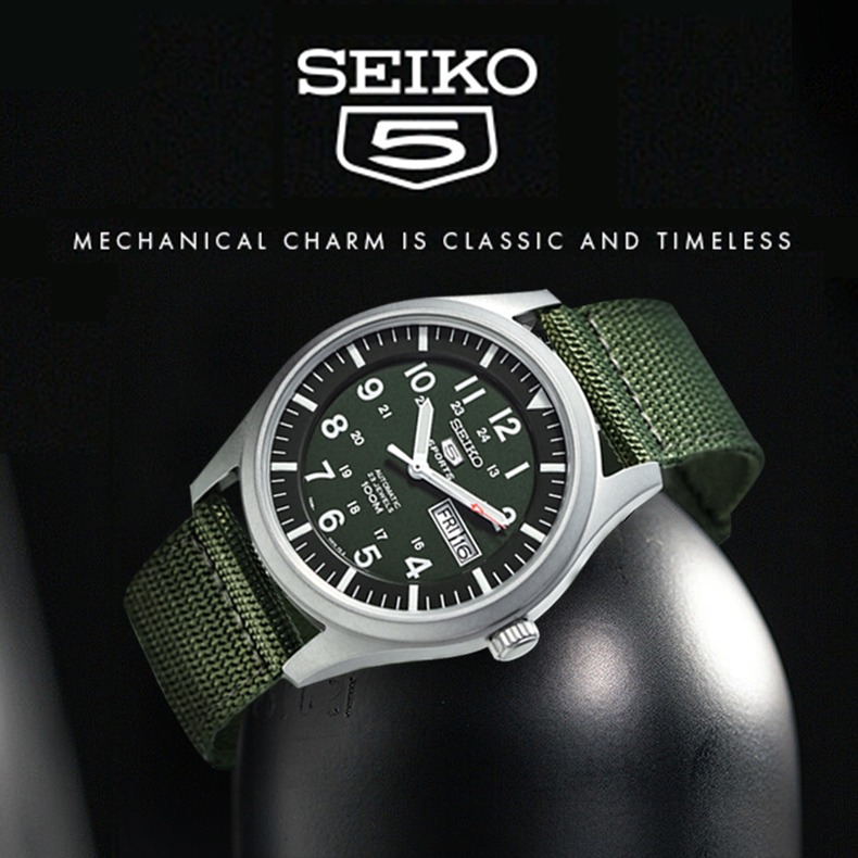 New SEIK0 5 SNZG15 นาฬิกาข้อมือผู้ชาย สายผ้าใบ ออโตเมติก - ko300