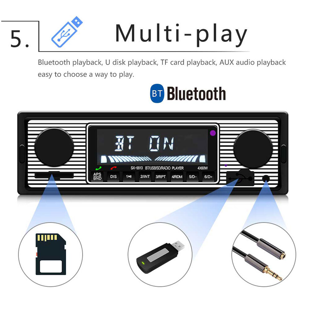 ข้อมูลประกอบของ (Bangkok , มีสินค้าในสต๊อก) วิทยุFM เครื่องเล่นMP3 เสียงบลูทูธ In-Dash 1 DIN CAR Stereo Bluetooth USB/SDแสงสีฟ้า รุ่น new than JSD-520