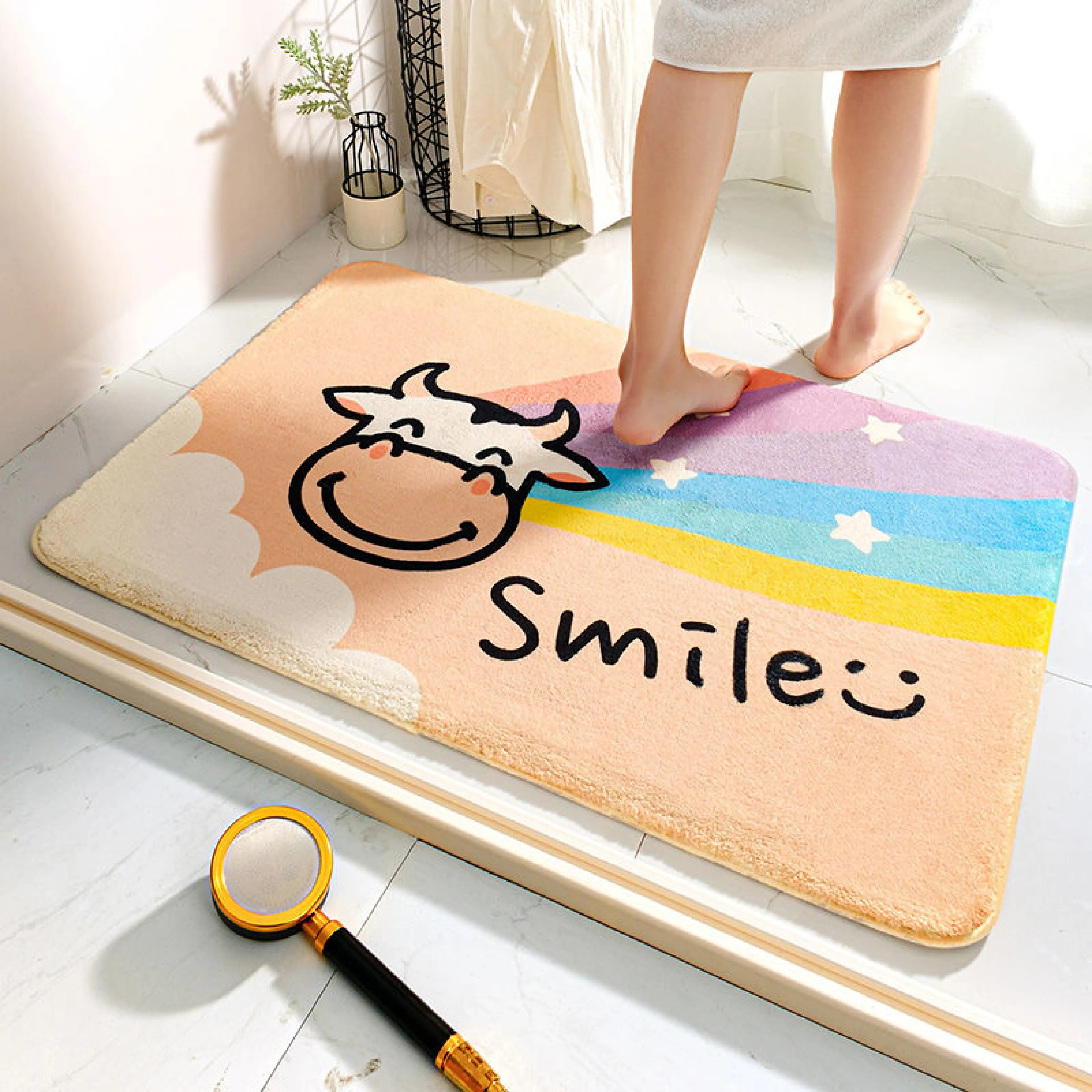 Doormat, Soft Carpet, Good Water Absorption, Dries Quickly, Minimalist Pattern Doormat, Model 5374