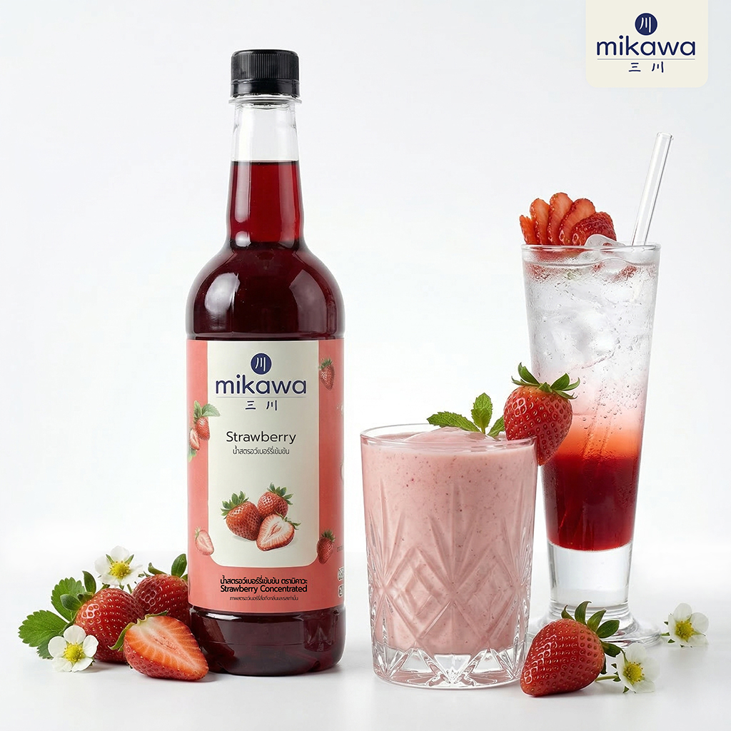 Mikawa Squash Strawberry 740 Ml. Mikawa Concentrated Strawberry Squash 740 ml ราคา 74 บาท*ส่งฟรี