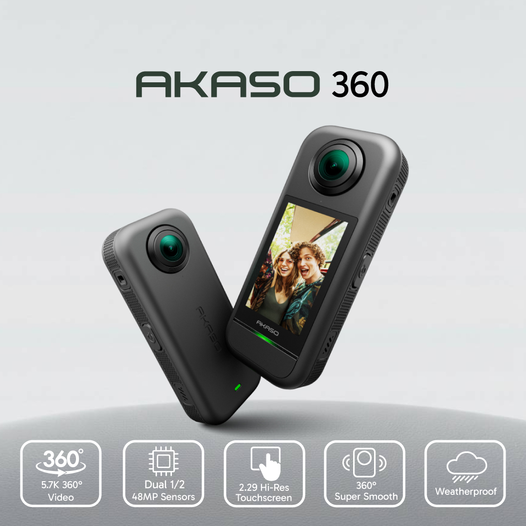 (Creator Combo Set) Akaso 360 | 360 Degree Camera | Action Camera 5.7K | Special Promotion for Creator Combo Set: Get 3 Batteries Included, Starting from 27Th May. | Capture Every Memorable Image in 360 Degrees, Even More Clearly with 5.7K Resolut ราคา 9,999 บาท*ส่งฟรี