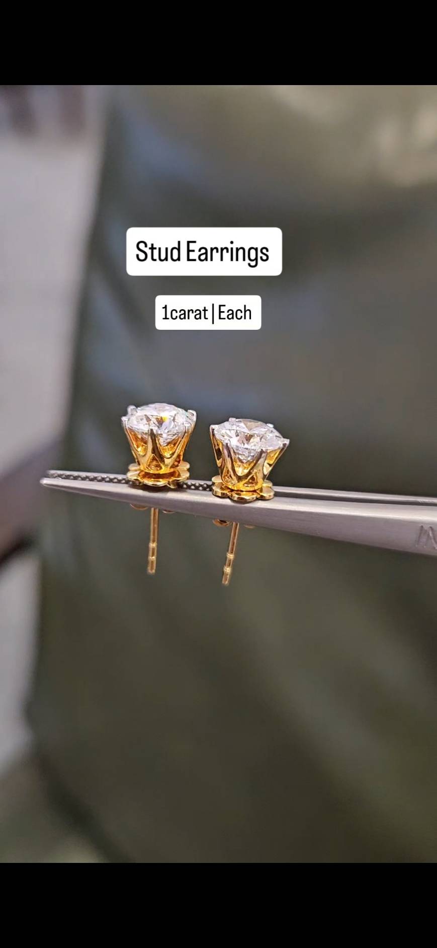 Single Diamond Earring, Size 1.010 Carat, Clarity 100 Vs1, Cert. Igi Stud Earring, Lab Grown Diamond E000575 ราคา 39,200 บาท*ส่งฟรี